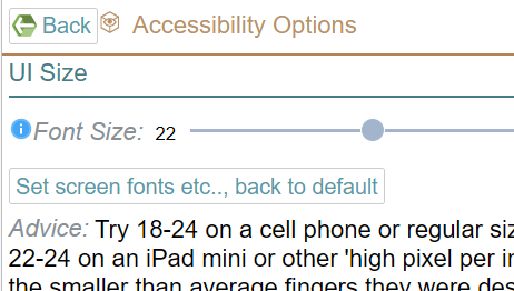 Accessibility Options Menu